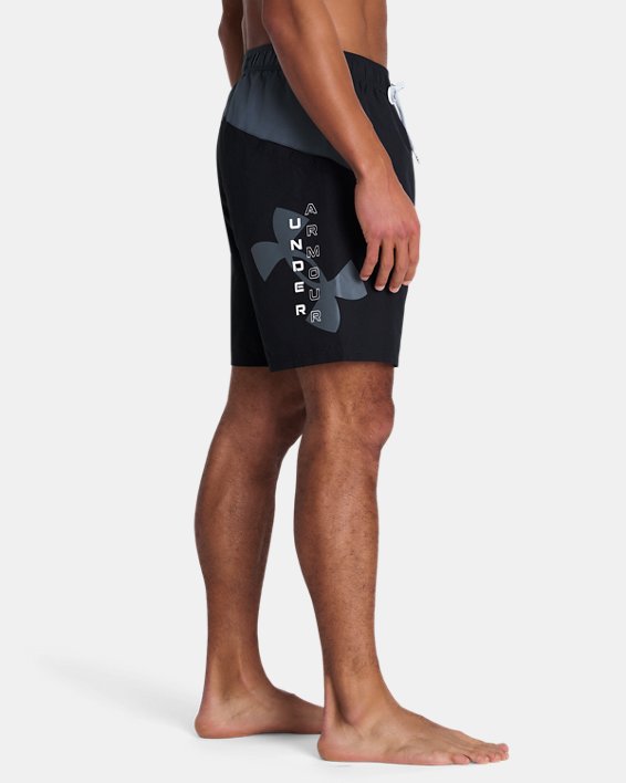 Men's UA Point Breeze Colorblock Volley Shorts, Black, pdpMainDesktop image number 2